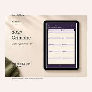iPad mini A17 Pro – Grimorio 2027 PDF con link, agenda dark academia e diario di studio