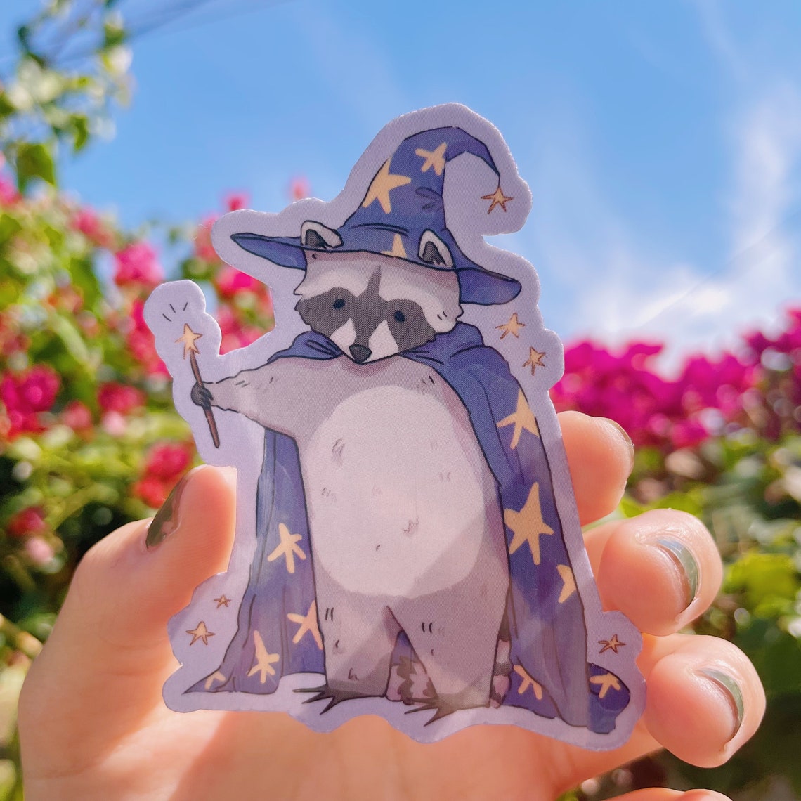 Cute Wizard Raccoon Sticker Funny Raccoon Sticker Cute - Etsy