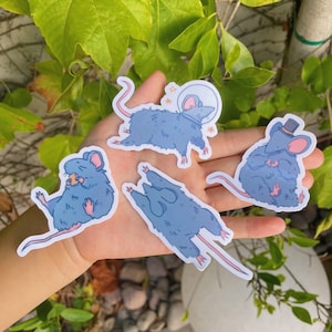 Funky Rat Sticker Set | Cute Funny Animal Stickers | Water Resistant Glossy Vinyl Sticker