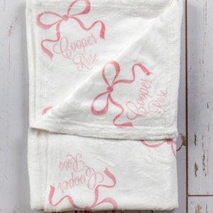 Personalized Baby Blanket All About The Bows image 1