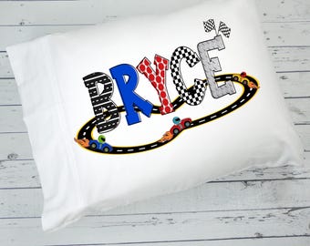 Personalized Race Car Pillowcase