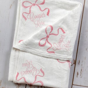 Personalized Baby Blanket All About The Bows image 2