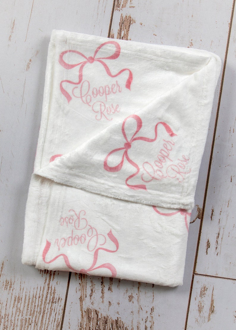 Personalized Baby Blanket All About The Bows image 2
