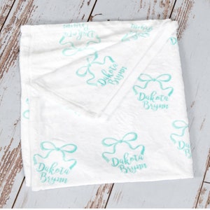 Personalized Baby Blanket All About The Bows image 3