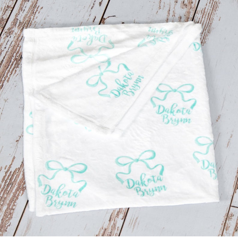 Personalized Baby Blanket All About The Bows image 3