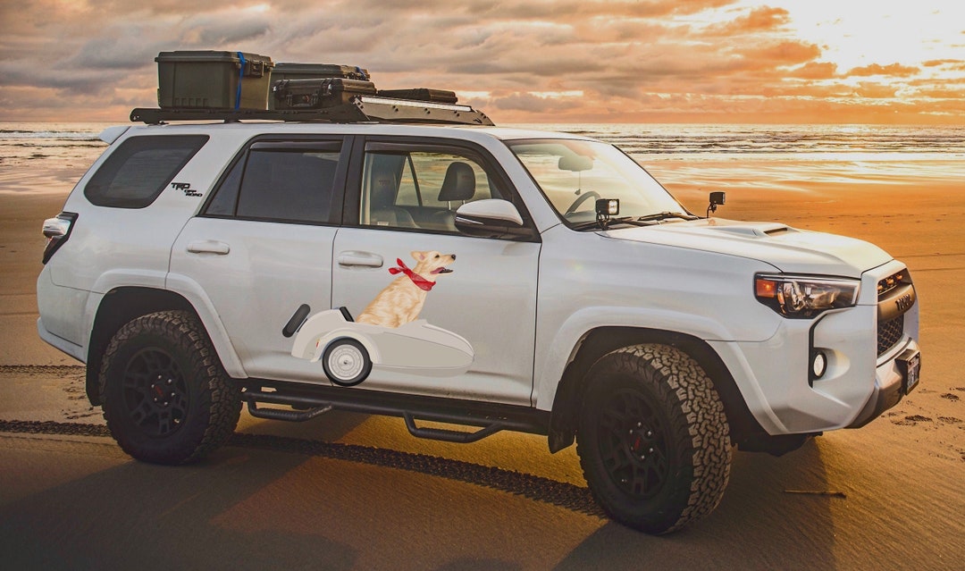 Vintage-style Sidecar Decal — Premium Fabric Art Car Decal, Peel ...