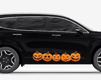 Jack O' Lantern Pumpkins — REMOVABLE/REUSABLE fabric car decal/wall decal/sticker