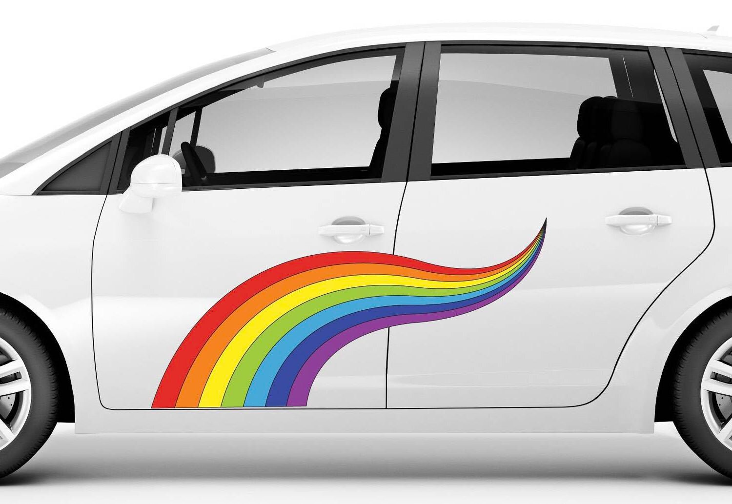 Rainbow Curve Decal Premium Fabric Art Car Decal Peel & - Etsy