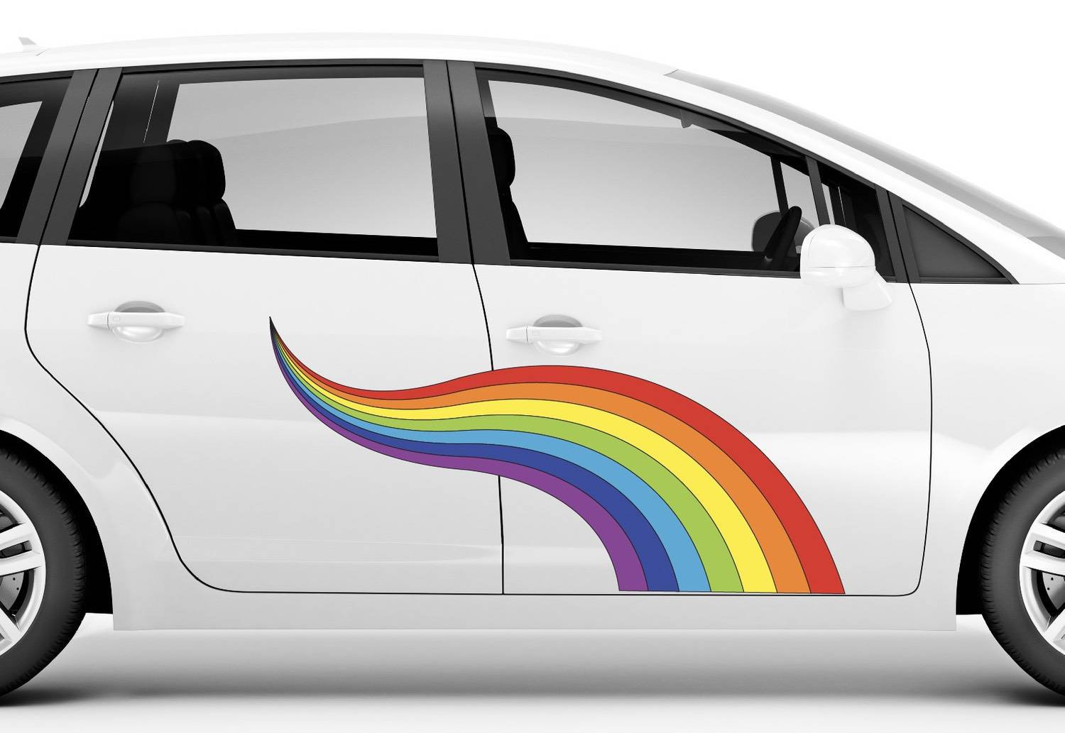 Rainbow Curve Decal Premium Fabric Art Car Decal Peel & - Etsy