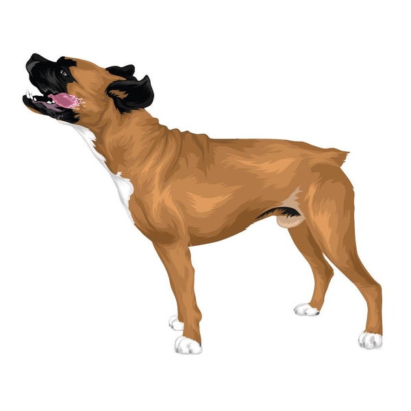 Dogs in the Wind — Life-Sized Boxer — REMOVABLE/REUSABLE fabric car decal/wall decal/sticker