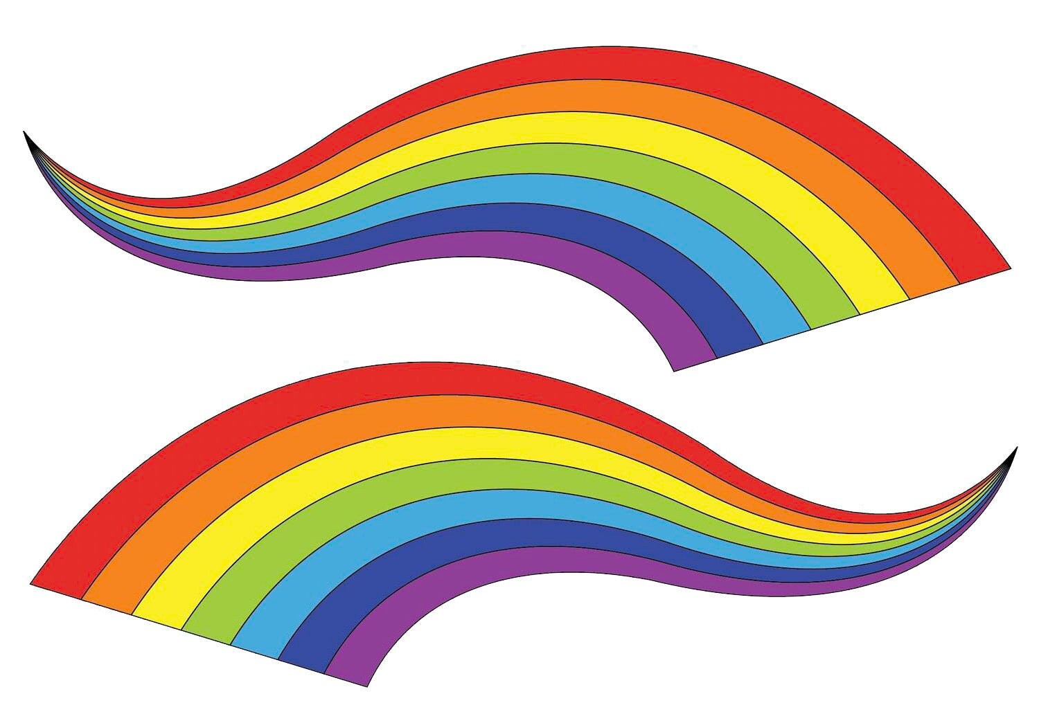 Rainbow Curve Decal Premium Fabric Art Car Decal Peel & - Etsy