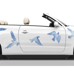 Birds of Peace Decals — premium fabric art car decal, peel & stick wall mural, removable sticker, reusable decal