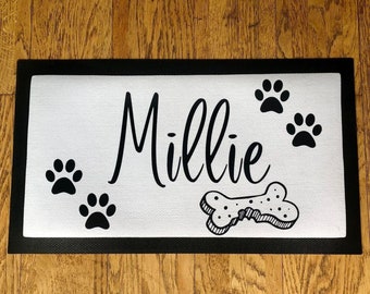 Dog Bowl Mat / Personalised Pet Bowl Mat / Customised Bowl Mat / Dog Food Water Mat / Puppy Mat / Dog Lover Gift Mat