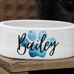 Personalised Name Pet Bowls / Pet Paw Variation Colours / Small Large / Custom Name / For Cat Dog Rabbit Guinea Pig