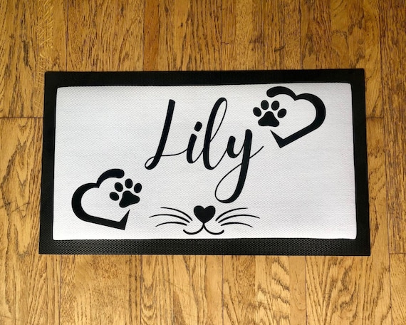 Cat Bowl Mat / Personalised Pet Bowl Mat / Customised Bowl Mat / Cat Food Mat / Cat Kitten Mat / Cat Lover Gift Mat