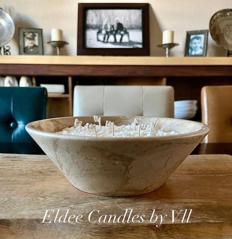 Marble Bowl Candle Etsy