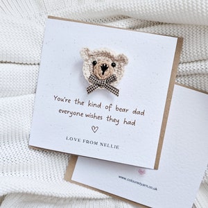 Happy Father's Day Card, Daddy Bear Card, eerste vaders kaart, wenskaart, eerste keer vader, gepersonaliseerde luxe kaart, vader neutraal 157