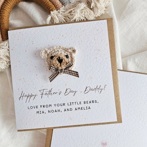 Glückliche Vatertagskarte, Daddy-Bär-Karte, erste Vater-Karte, Vater-Grußkarte, erste Zeit-Vater, personalisierte Luxuskarte, Vater Neutral