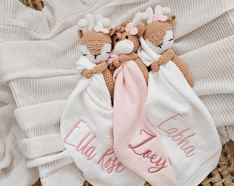 Personalised Baby Comforter, Embroidered Security Blanket, Bunny Lovey, Muslin Comforter, Personalised New Baby Gift, First Easter Gift