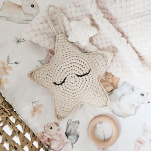 Handmade Crochet Star Musical Toy, New Baby Gift, Baby Melody Toy, Baby Girl Gift Box, Baby Hamper, Baby Shower Gift, Baby Pull String Toy