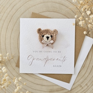 Personalisierte Großeltern To Be Karte, Schwangerschaftansagekarte, Grandad Oma Nan zu sein, neue Baby-Schwangerschaft wieder, Neutrales Baby -030