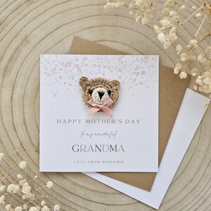 Tarjeta personalizada para el Día de la Madre, recuerdo para mamá, regalo hecho a mano para mamá, tarjeta de lujo Beary, tarjeta de cumpleaños para mamá (150 unidades)