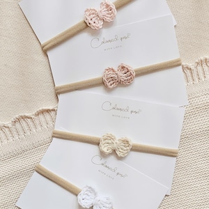 Mini Baby Bow Headband | Newborn Headbow | Soft Nylon Cotton  Girl Hair Bow | Coming Home Outfit