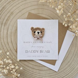 Tarjeta personalizada para el Día del Padre, abuelo y papá, recuerdo para el padre, regalo hecho a mano para papá, tarjeta de lujo con forma de oso, tarjeta de cumpleaños, regalo para el padre