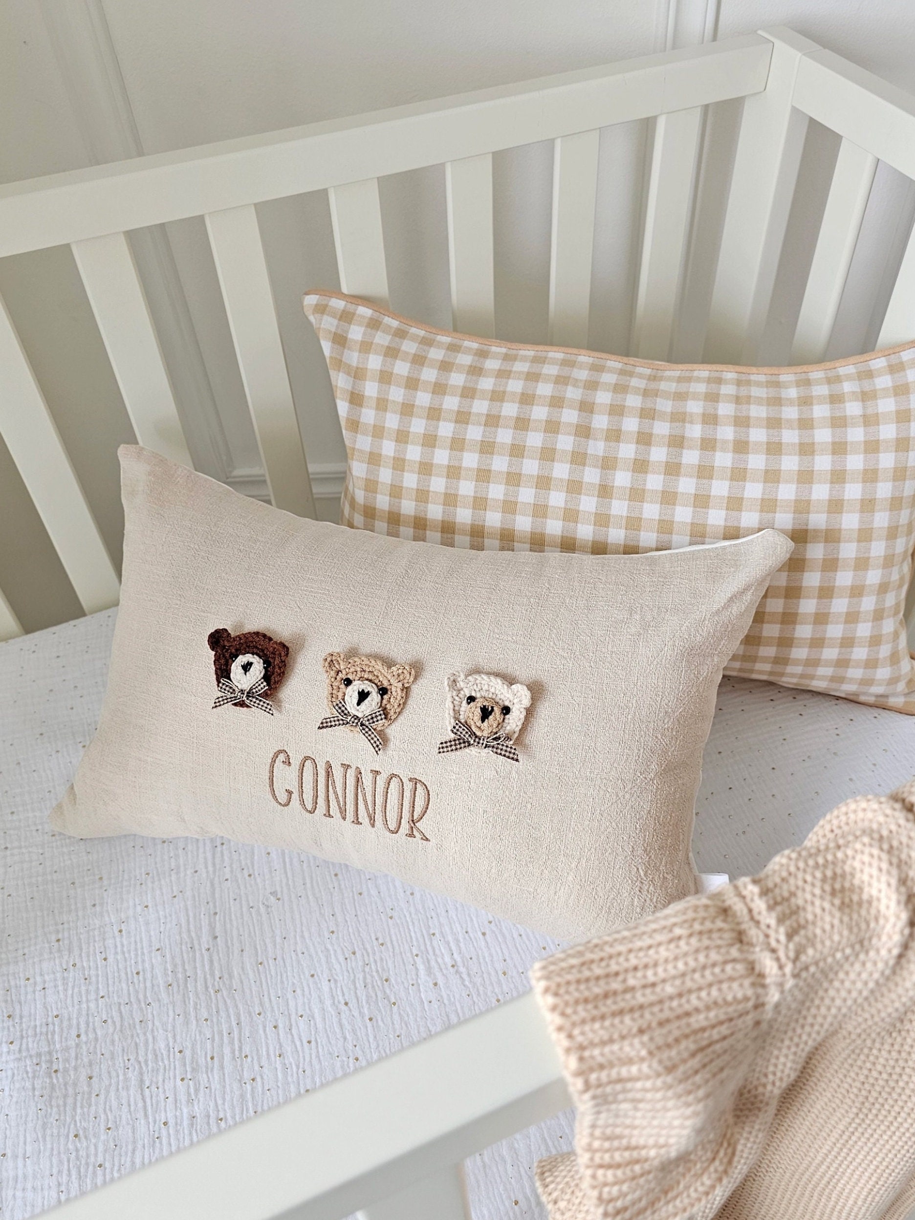 Personalised Baby Cushions, Baby Nursery Gifts, Baby Shower Gifts, Birth Announcements, Neutral Nursery Decor, Baby Boy Gift, Cot Bed Pillow