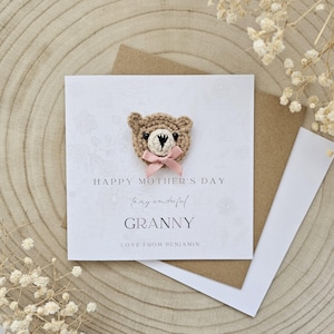 Tarjeta personalizada para el Día de la Madre, mamá, abuela, recuerdo para madre, regalo hecho a mano para mamá, tarjeta de lujo Beary, tarjeta de cumpleaños, regalo para madre