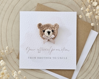 Pregnancy Announcement Card, Your Official Promotion, From Brother To Uncle, Baby Reveal, Baby Announcement Card Uncle, Neutral Baby - 026