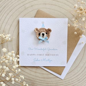 Personnalisé 1er 2e 3e 4e carte, un deux, trois, quatre, fille garçon personnalisé, minimal neutre, ours en peluche, luxe pour bébé, petit-fils fille, 105