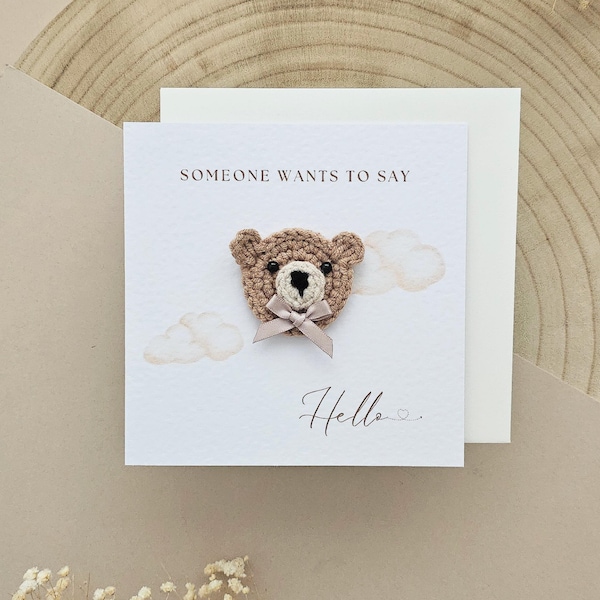 Pregnancy Announcement Card, Crocheted Card, Official Promotion, From Parents to Grandparents, USG Scan Reveal, Grandma Grandad To Be 176