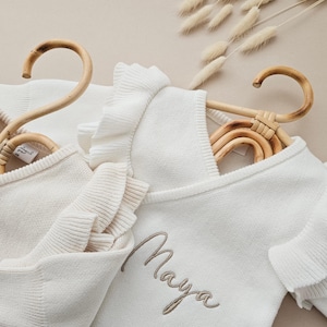 Pelele personalizado para bebé, conjunto neutro de lujo, body para anunciar el nacimiento, atuendo para volver a casa, Hola mundo imagen 4