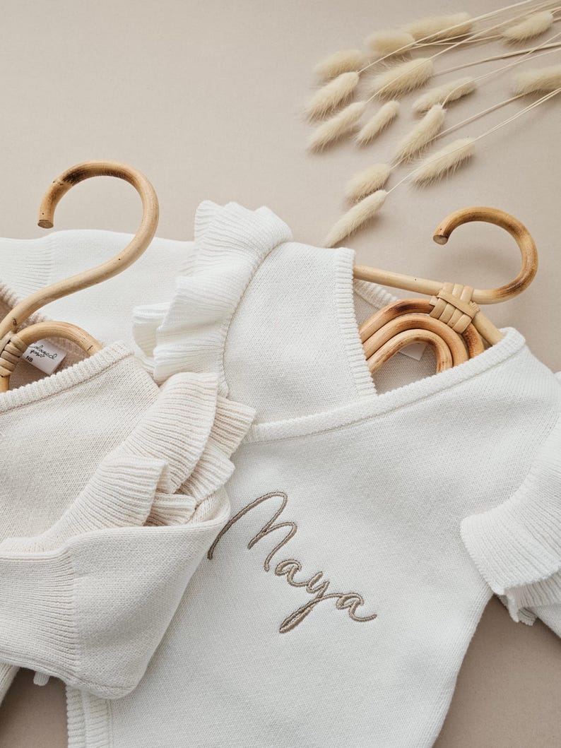 Pelele personalizado para bebé, conjunto neutro de lujo, body para anunciar el nacimiento, atuendo para volver a casa, Hola mundo imagen 4