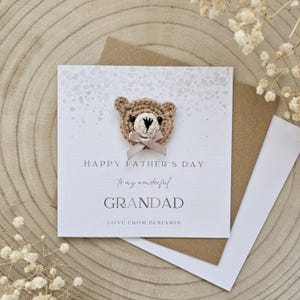 Tarjeta personalizada para el Día del Padre, abuelo y papá, recuerdo para el padre, regalo hecho a mano para papá, tarjeta de lujo con forma de oso, tarjeta de cumpleaños, regalo para el padre