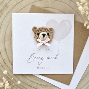 Personalisierte Valentinstagskarte, Jahrestag Ehemann Frau, Freund Freundin, für Ihn Sie, Verlobte, Sentimentaler Luxus Beary viel 134