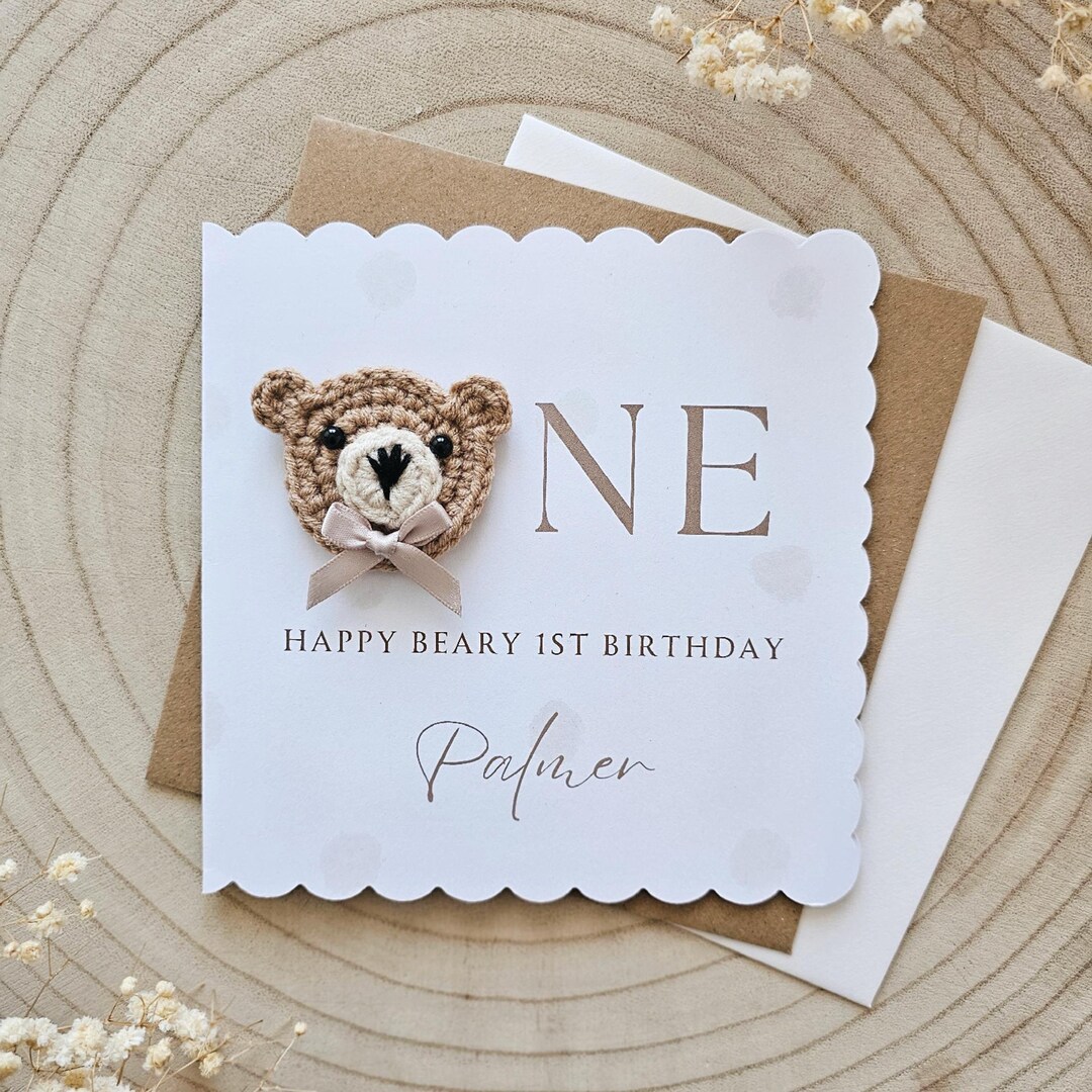 Personalised 1st First Birthday Card, One Girl Boy Custom, Neutral ...