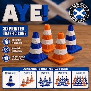 JA! Verkeerskegel – 3D-geprint Schots voetbaltafelornament