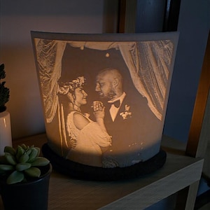 Portavelas de litofanía con foto personalizada/regalo conmemorativo, hecho en el Reino Unido