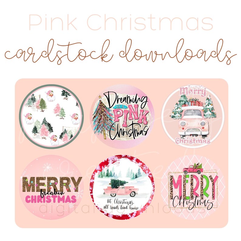 Printable Pink Christmas Car Freshie Cardstock Cutouts, Printable ...