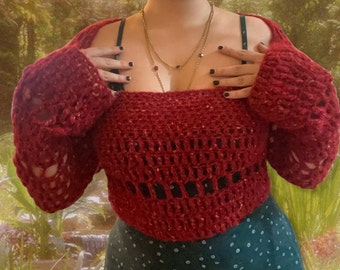 Crochet Sweater Cutout Jumper