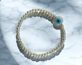 Evil Eye Stretch Armband: Handgemachter Kristall Schmuck