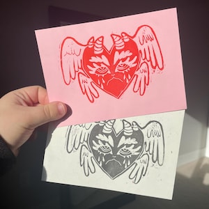 Crying Heart | Lino Print