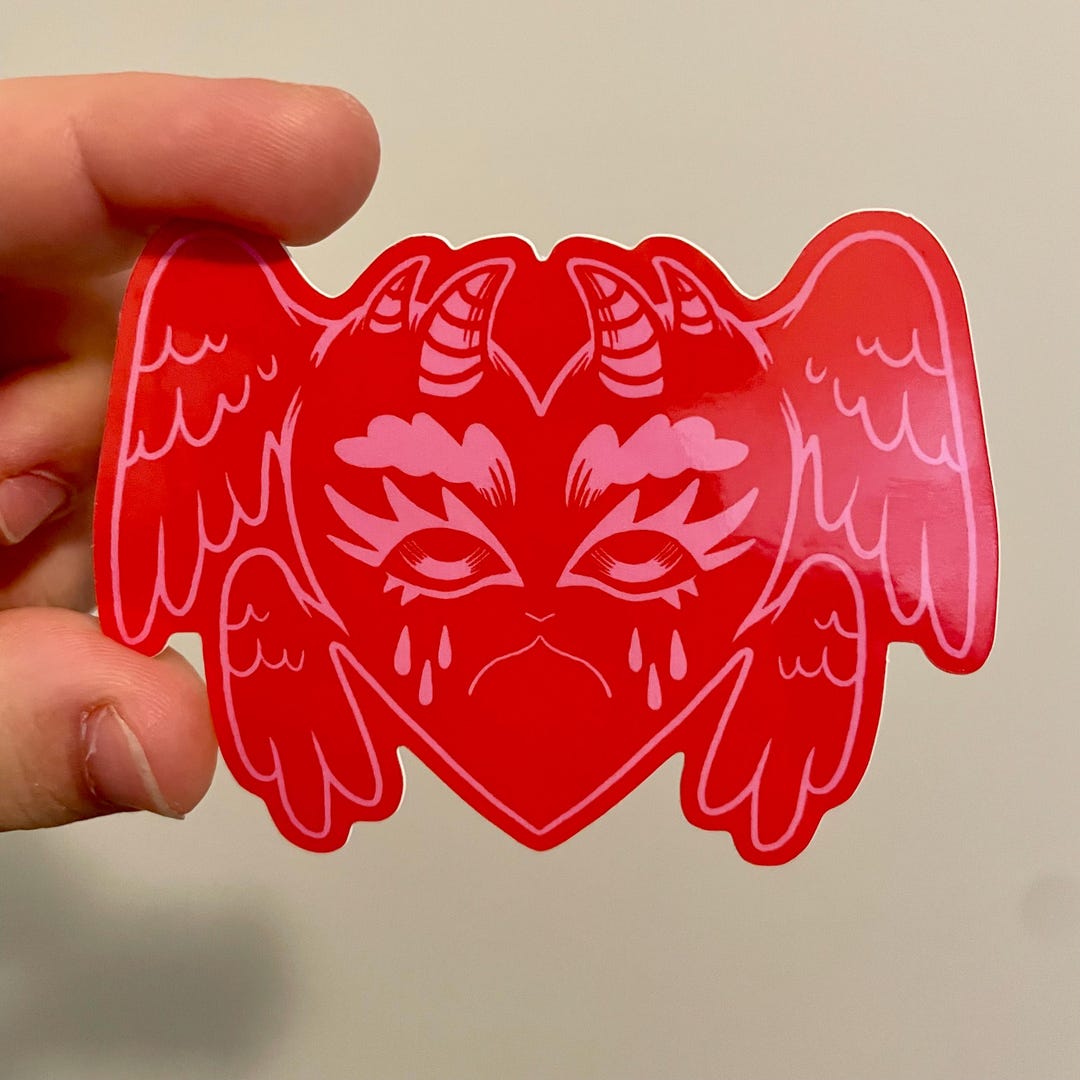 Crying Heart | Waterproof Vinyl Sticker - Etsy