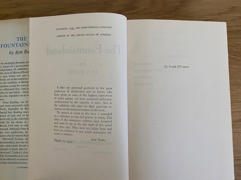 The Fountainhead by Ayn Rand Vintage Hardcover Book Club Edition 1950s ...