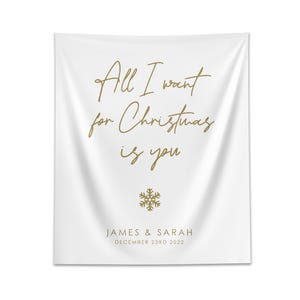 Christmas Wedding Decor, All I Want for Christmas Is You Wedding Decor, Custom, Christmas Photo Backdrop Wedding, Multiple Colors