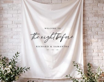 The Night Before Decor, Custom Wedding Decor, Photo Backdrop, Minimalist Wedding, Rehearsal Dinner Decor, Multiple Colors