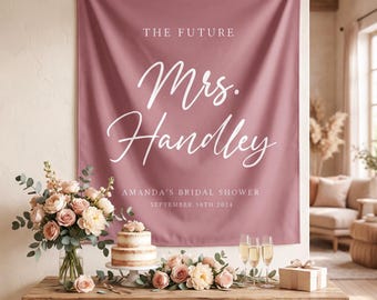 Bridal Shower Decor, Future Mrs. Backdrop, Bridal Tapestry, Custom Bridal Shower Decor, The Future Mrs Decoration, Multiple Color Options