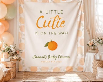 A Little Cutie Baby Shower, Baby is Brewing, Baby Shower Decor, Cake Table Decor, Photo Backdrop, Custom Baby Shower, Multiple Colors